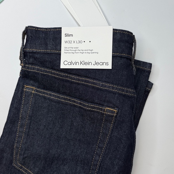 Calvin Klein Men's Slim Fit Stretch Jeans- CK Blue Rinse- Size 32w x 30l - Picture 8 of 9